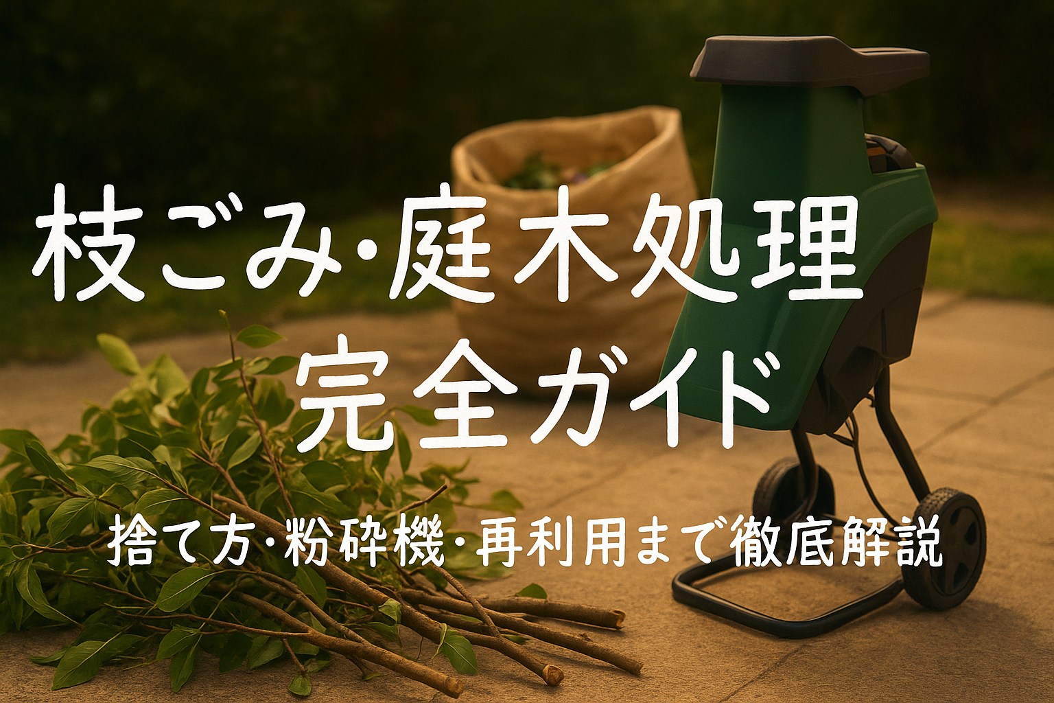 枝ごみ・庭木処理完全ガイド｜捨て方・粉砕機・再利用まで徹底解説