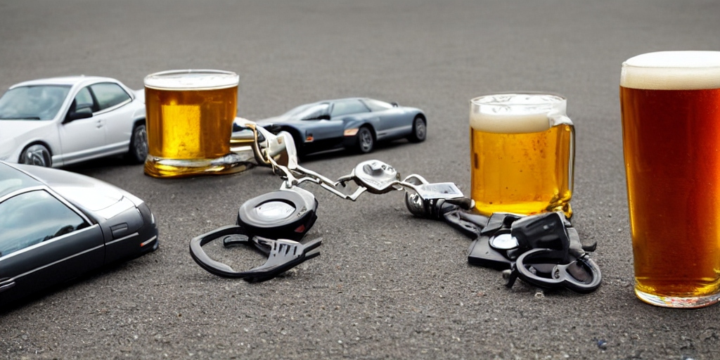 車とビールと飲酒運転のイメージ
