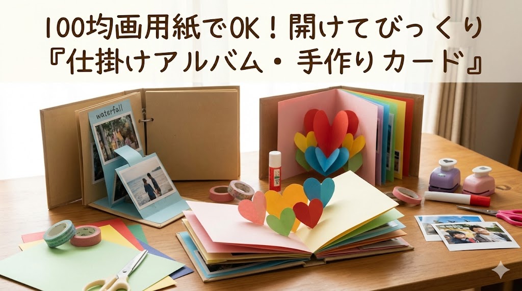 100均画用紙でOK!開けてびっくり「仕掛けアルバム・手作りカード」