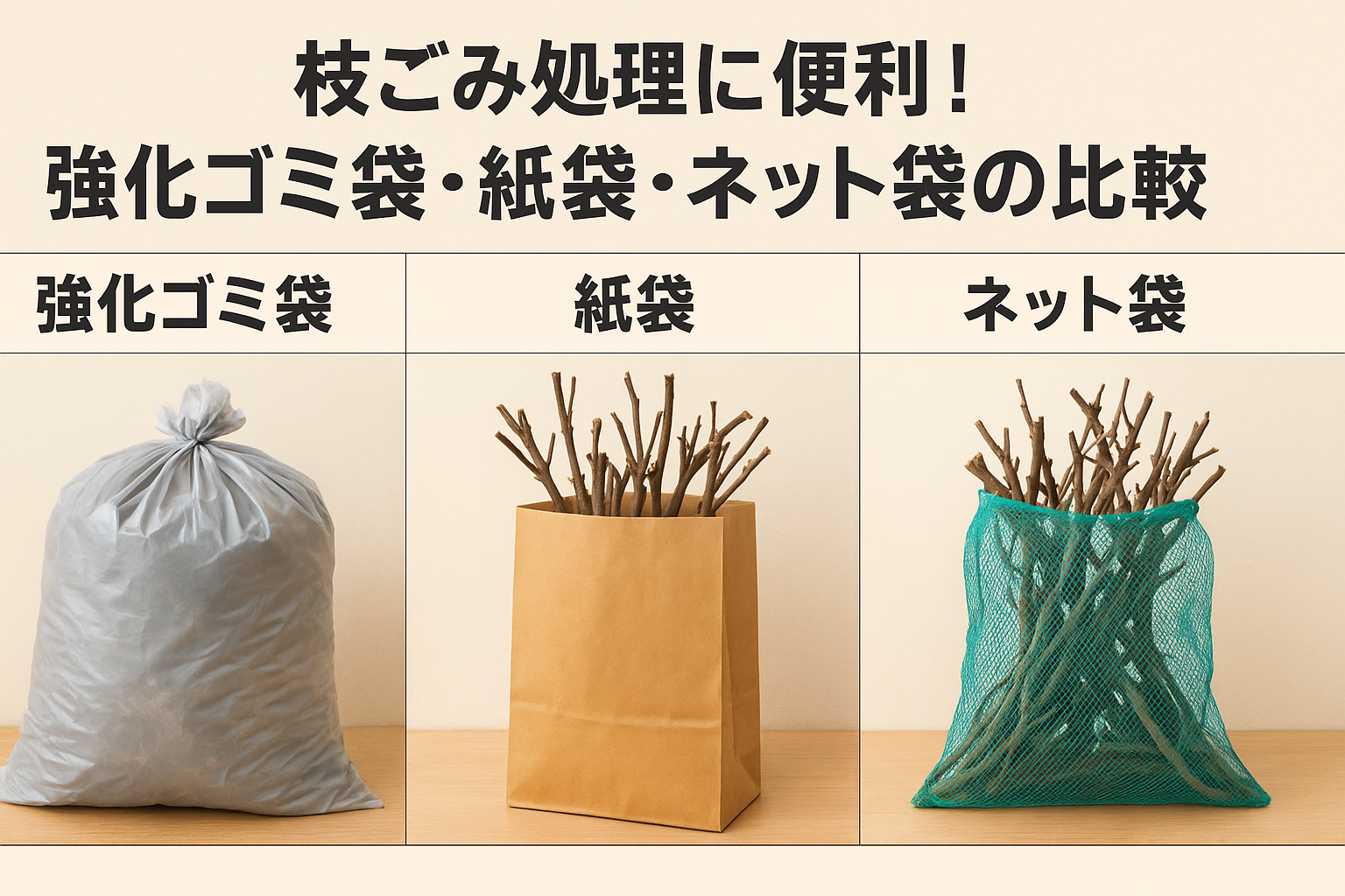 枝ごみ処理に便利！強化ゴミ袋・紙袋・ネット袋の比較レビュー【破れにくさ・コスパ・使い勝手】
