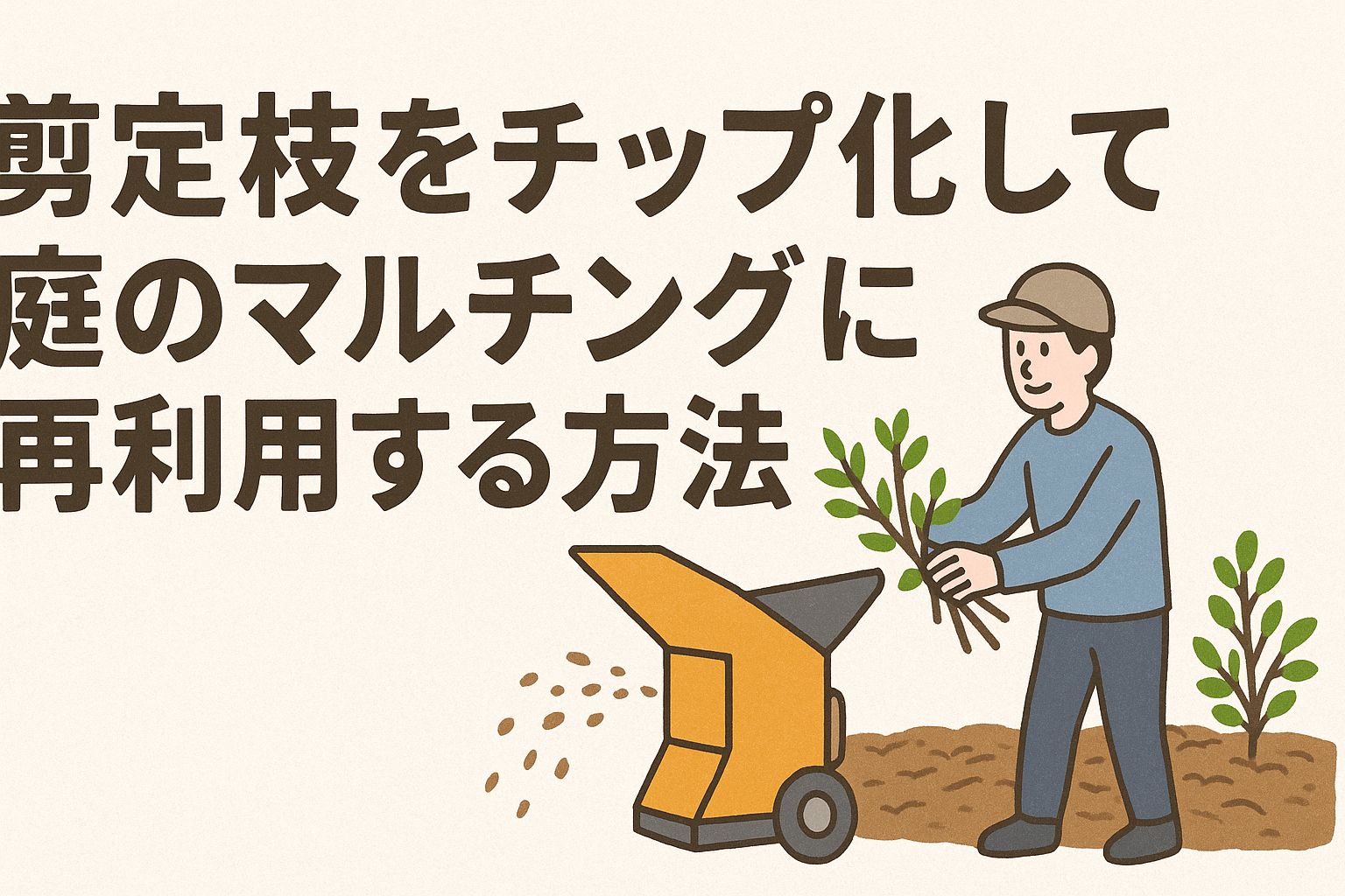 剪定枝をチップ化して庭のマルチングに再利用する方法