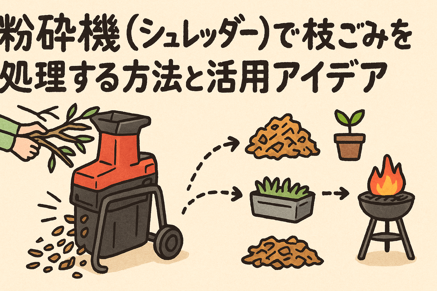 粉砕機（シュレッダー）で枝ごみをラクに処理する方法と活用アイデア