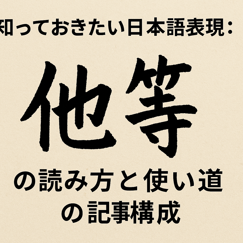 「他等」の読み方と使い道